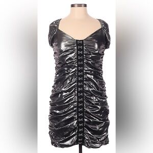 Skylar Rose silver metallic cocktail dress, medium